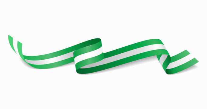 Nigerian flag wavy abstract background. Vector illustration.
