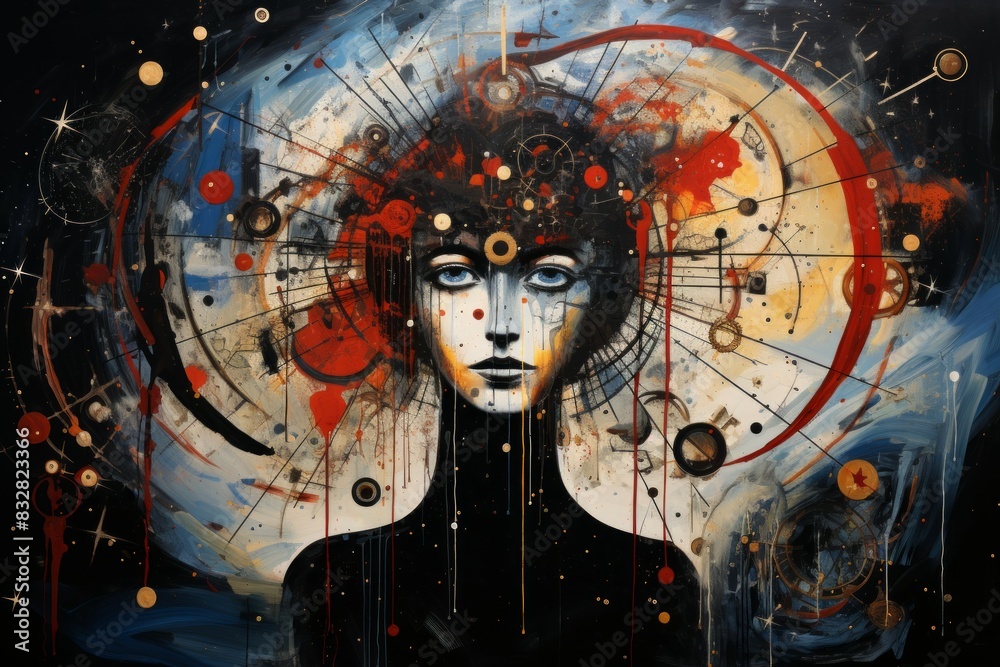 Wall mural a wise and revered oracle, gifted with prophetic visions and cosmic insight. - generative ai