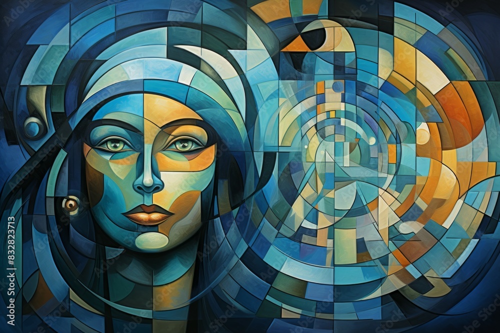 Wall mural a wise and revered oracle, gifted with prophetic visions and cosmic insight. - generative ai