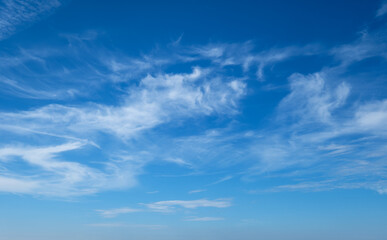 Peaceful and serene sky with clouds background
