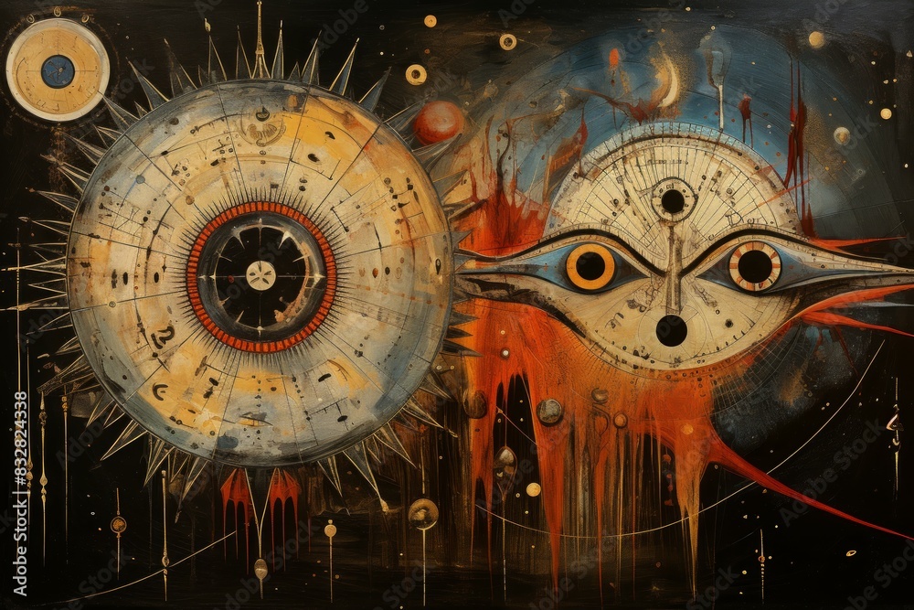 Wall mural a wise and revered oracle, gifted with prophetic visions and cosmic insight. - generative ai