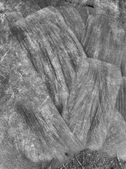 Concrete driveway with abstract patterns