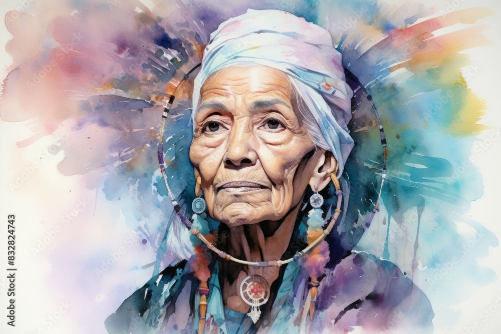 Wall mural a wise and revered oracle, gifted with prophetic visions and cosmic insight. - generative ai