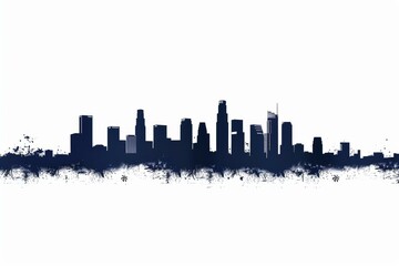 Fototapeta premium Artistic Los Angeles skyline silhouette with grungy brush stroke effects for modern and creative urban design projects.