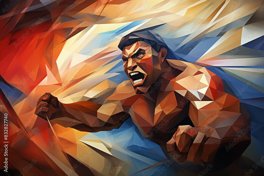 Wall mural a fearless and mighty berserker, unleashing devastating attacks with unbridled fury. - generative ai