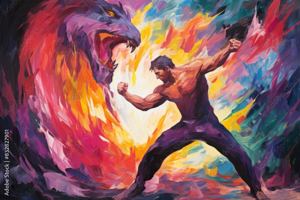 Wall mural a fearless and mighty berserker, unleashing devastating attacks with unbridled fury. - generative ai