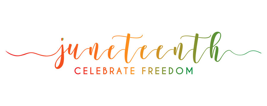 JUNETEENTH - CELEBRATE FREEDOM banner , Annual American holiday, celebrated in June 19. African-American history and heritage. 