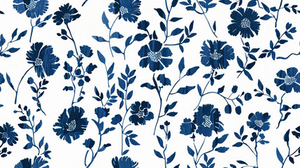 Tile Blue Floral Pattern.