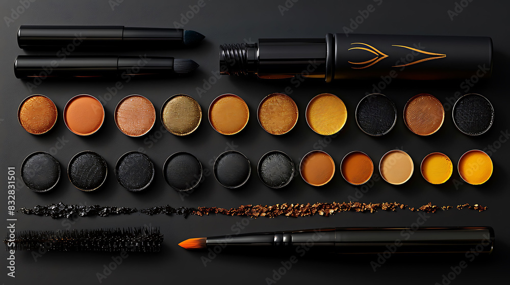 Sticker eyeliner stencil kit mockup arranged in a visually appealing layout