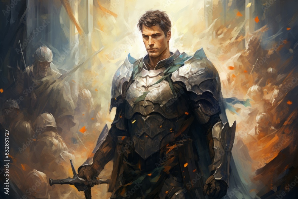 Canvas Prints a virtuous and steadfast paladin, upholding justice and combating evil with unwavering resolve. - ge