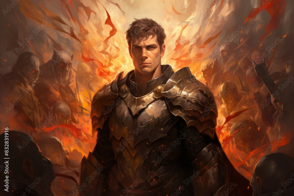 Wall mural a virtuous and steadfast paladin, upholding justice and combating evil with unwavering resolve. - ge