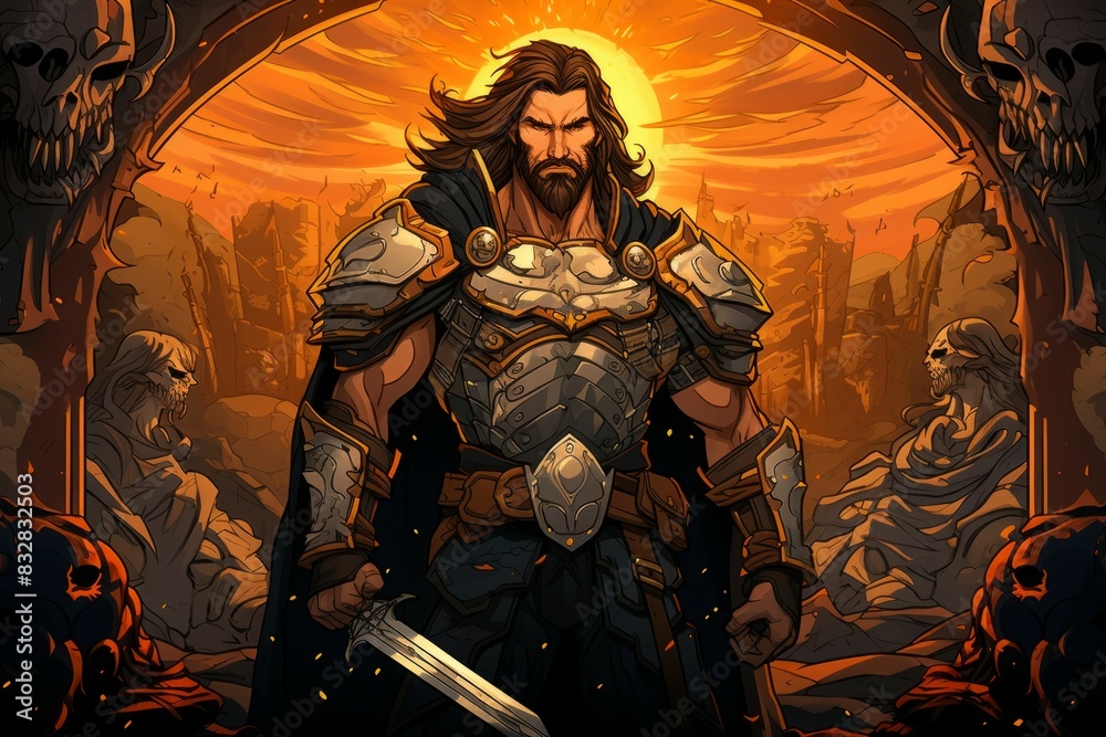 Wall mural a virtuous and steadfast paladin, upholding justice and combating evil with unwavering resolve. - ge