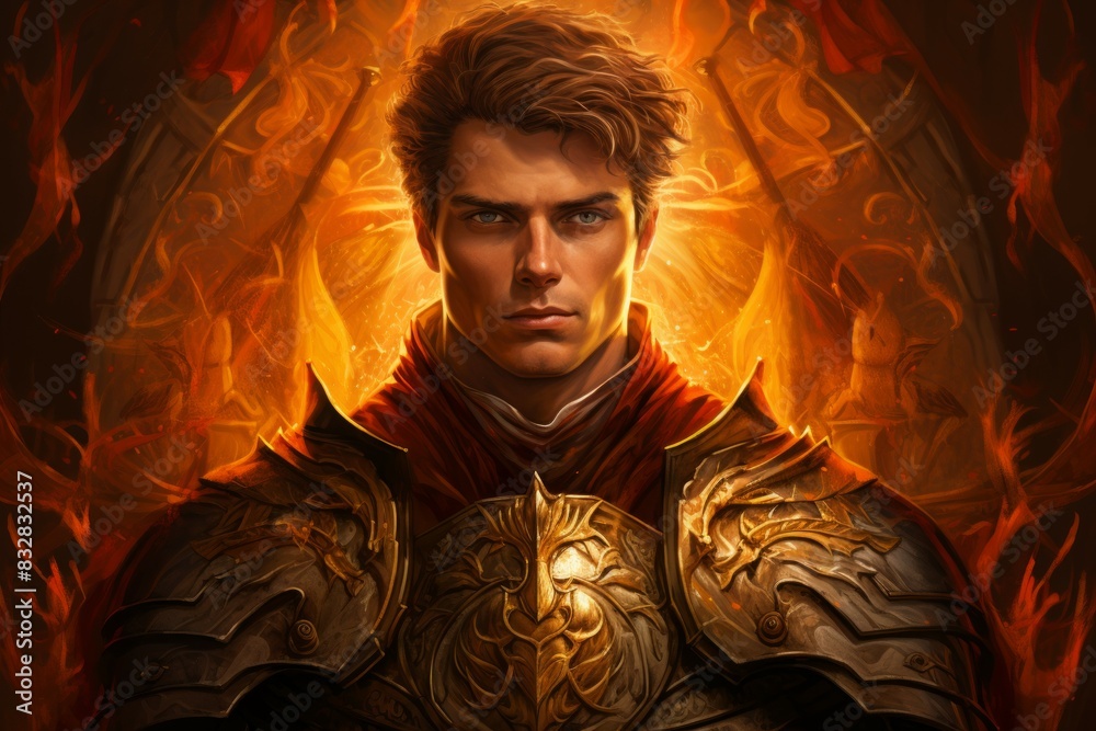 Wall mural a virtuous and steadfast paladin, upholding justice and combating evil with unwavering resolve. - ge