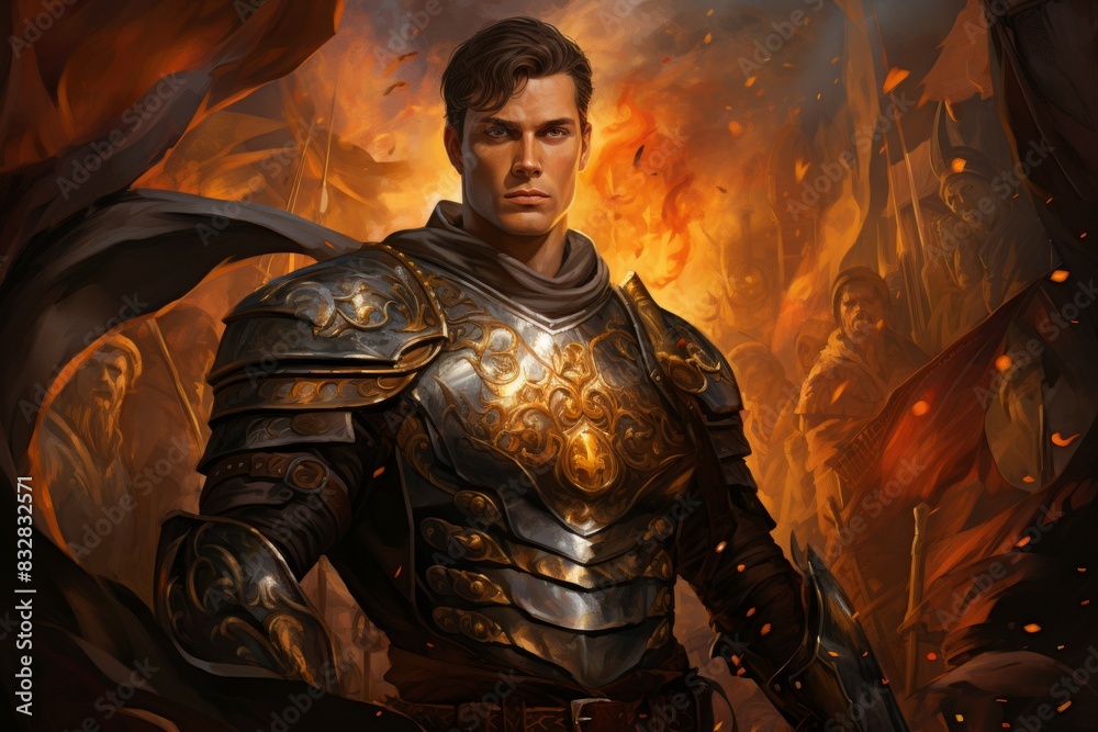 Canvas Prints a virtuous and steadfast paladin, upholding justice and combating evil with unwavering resolve. - ge