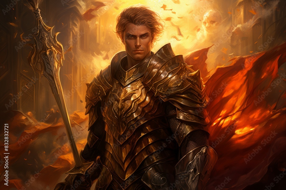 Canvas Prints a virtuous and steadfast paladin, upholding justice and combating evil with unwavering resolve. - ge