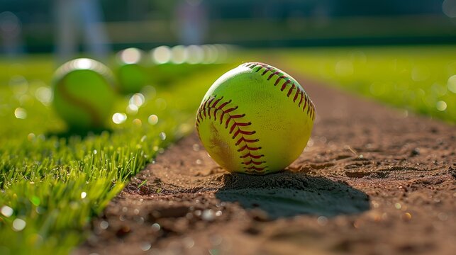 Olympic softball  intense close up of pitcher s hand releasing fast ball in action freeze
