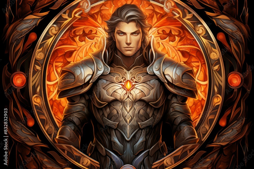 Wall mural a virtuous and steadfast paladin, upholding justice and combating evil with unwavering resolve. - ge
