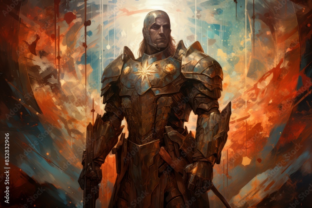 Wall mural a virtuous and steadfast paladin, upholding justice and combating evil with unwavering resolve. - ge