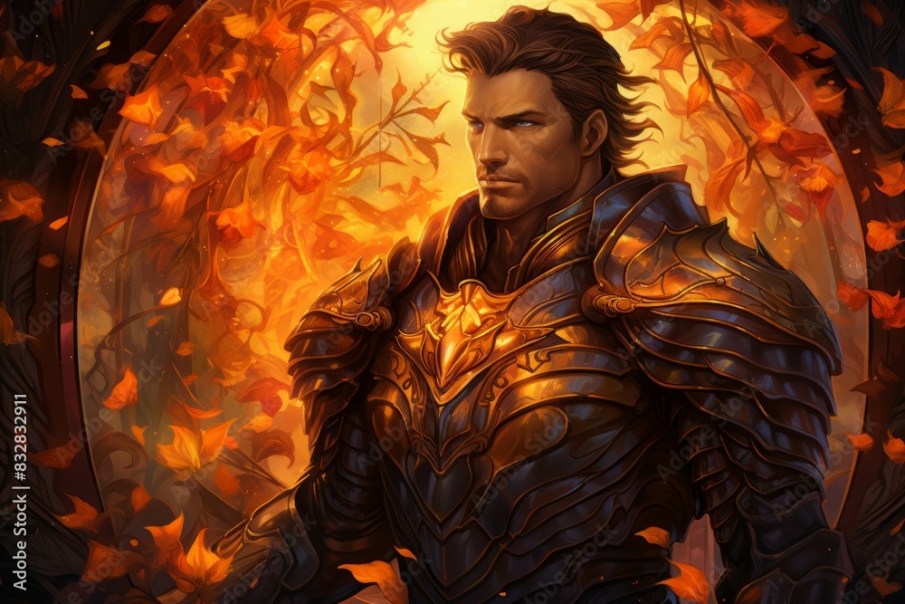 Wall mural a virtuous and steadfast paladin, upholding justice and combating evil with unwavering resolve. - ge