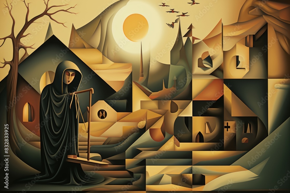 Canvas Prints a mysterious and enigmatic hermit, dwelling in solitude and possessing ancient wisdom. - generative 