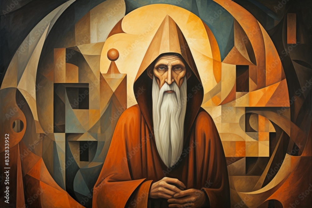 Canvas Prints a mysterious and enigmatic hermit, dwelling in solitude and possessing ancient wisdom. - generative 
