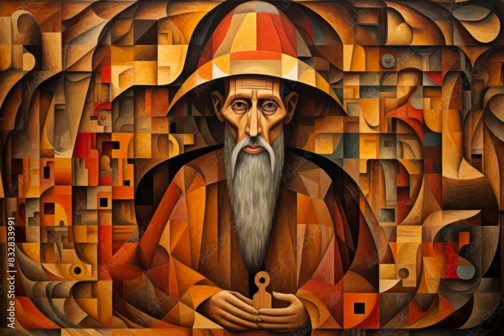 Canvas Prints a mysterious and enigmatic hermit, dwelling in solitude and possessing ancient wisdom. - generative 