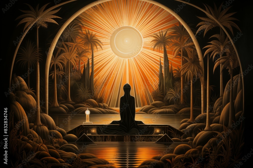 Canvas Prints a mysterious and enigmatic hermit, dwelling in solitude and possessing ancient wisdom. - generative 