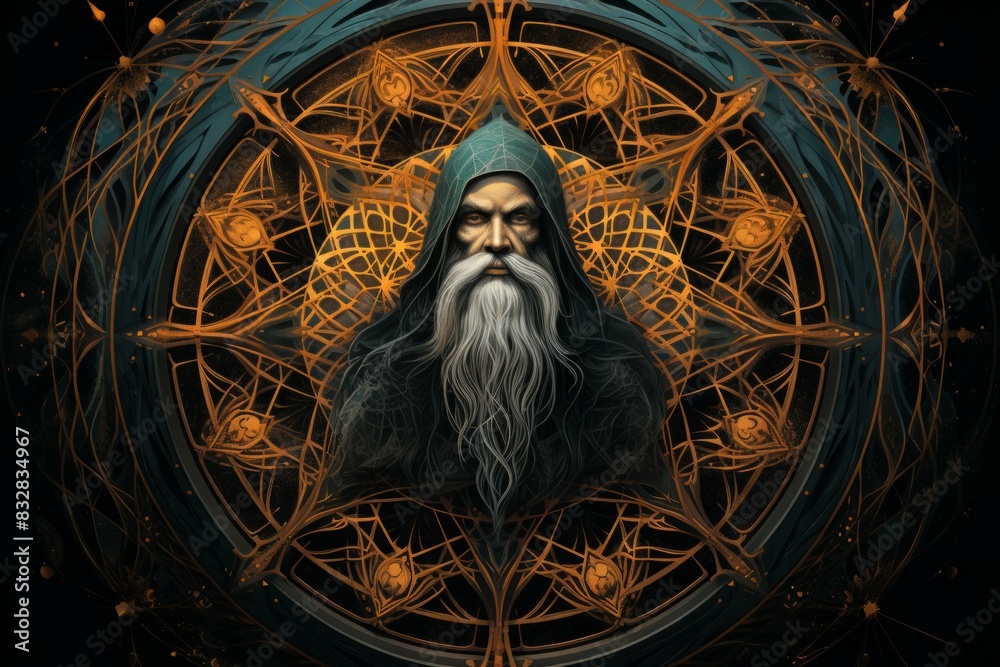 Canvas Prints a mysterious and enigmatic hermit, dwelling in solitude and possessing ancient wisdom. - generative 