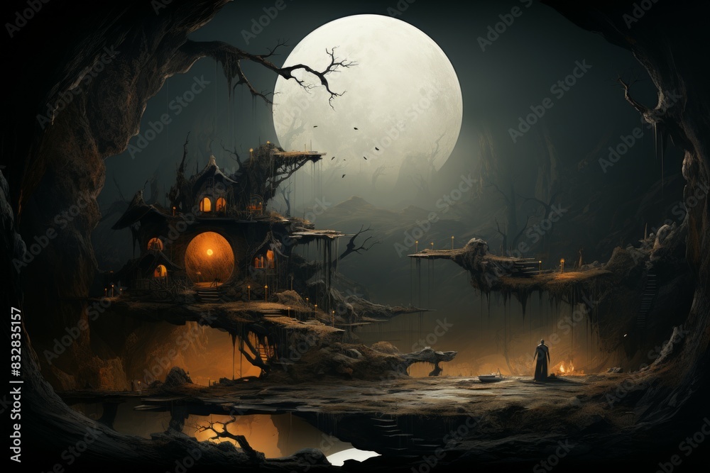Canvas Prints a mysterious and enigmatic hermit, dwelling in solitude and possessing ancient wisdom. - generative 