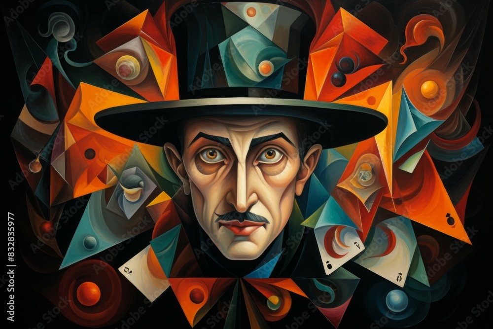Canvas Prints a master of illusion magic, deceiving enemies with vivid phantasms and trickery. - generative ai
