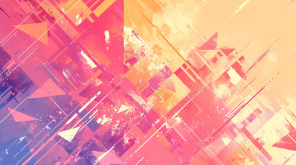 A dynamic presentation background combining vibrant geometric shapes with fluid watercolor strokes, perfect for a contemporary and energetic look