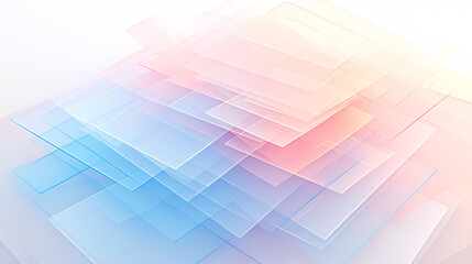 Obraz premium A sleek presentation background showcasing 3D geometric shapes in a pastel color palette, providing a stylish and professional abstract design