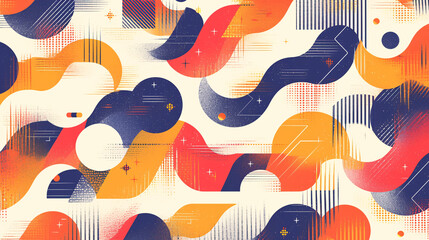 A dynamic presentation background with vibrant geometric shapes and patterns in contrasting colors, suitable for business presentations