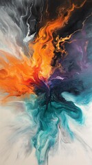 Vibrant Eruption of Color in Abstract Art