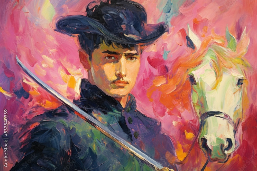 Wall mural a dashing and charming swashbuckler, wielding a rapier with finesse and wooing with charisma. - gene