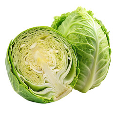 Obraz premium Iceberg lettuce isolated on transparent background