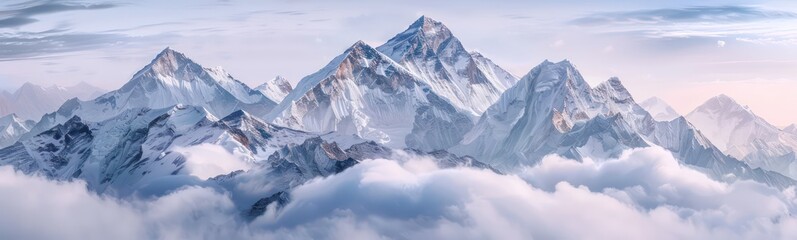 Panorama of mountain peaks