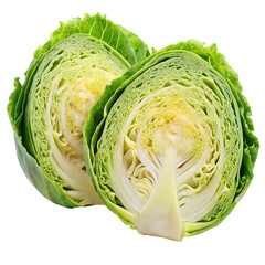 Fototapeta premium Iceberg lettuce isolated on transparent background