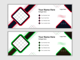 Email signature or email footer and personal social media facebook cover design template