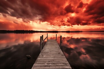 Obraz premium Sunsets and sunrises - Generative AI