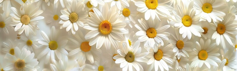 Fototapeta premium Wallpaper seamless background of field of daisies in spring