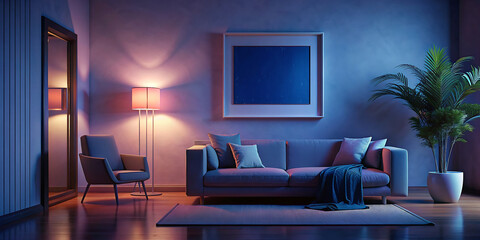 night living room interior