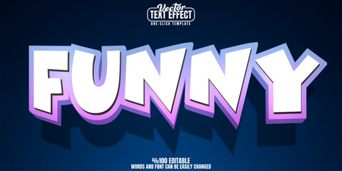 Funny editable text effect, customizable cartoon and comic 3D font style