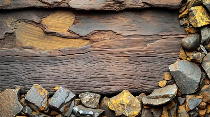 Natural stone and wood background. © siaminka