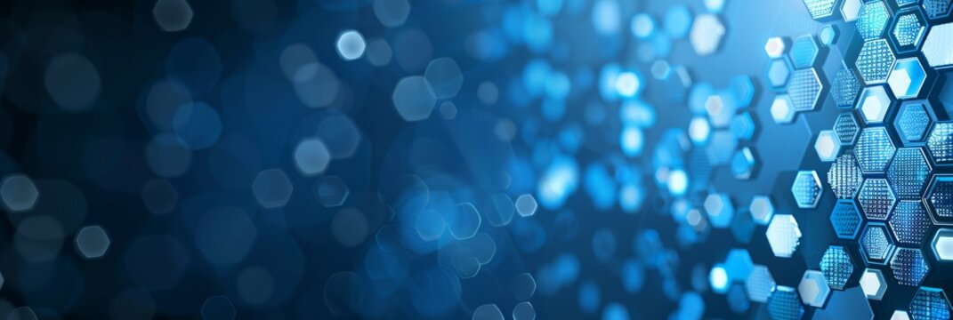 Blue hexagonal digital tech abstract background for futuristic technology concepts