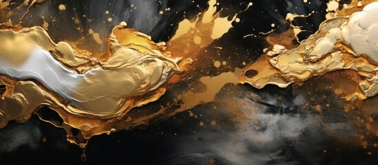 Fototapeta premium gold and black luxury abstract fluid art
