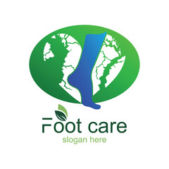Foot care logo design simple concept Premium Vector