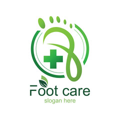 Obraz premium Foot care logo design simple concept Premium Vector