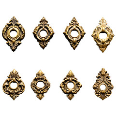 A series of ornamental brass doorknockers Transparent Background Images 