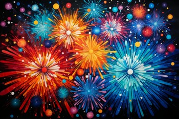 Fototapeta premium Fireworks - Generative AI